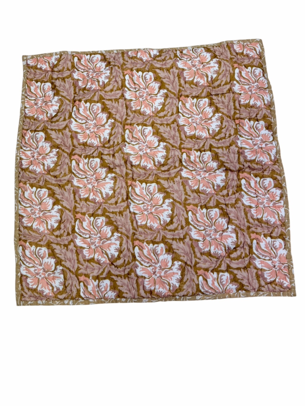 West Elm Lennon Floral Reversible Euro Sham, Cumin/Terracotta Peach 26x26
